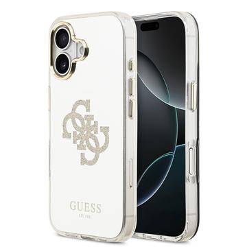 iPhone 17 Guess Mirror 4G Glitter Logo Hybrid-deksel - MagSafe-kompatibel - Gull