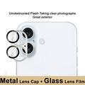 iPhone 17 Imak Fullt deksel i metall og herdet glass kameralinsebeskyttelse - Sølv