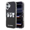 iPhone 17 Karl Lagerfeld IML Choupette Trio Watercolor-deksel - MagSafe-kompatibelt - svart