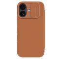 iPhone 17 Nillkin Qin Pro Flip-deksel - Brun