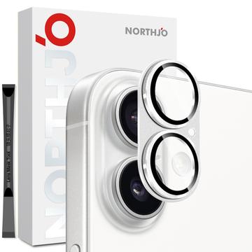 iPhone 17 Northjo Full beskyttelse matt metall og kameralinsebeskytter i herdet glass - Sølv