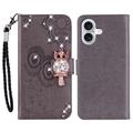 iPhone 17 Ugle Rhinestone Lommebok-deksel