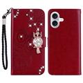 iPhone 17 Ugle Rhinestone Lommebok-deksel