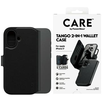 iPhone 17 PanzerGlass Care Tango 2-i-1 lommebokveske - MagSafe-kompatibel - Svart