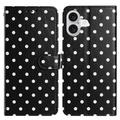 iPhone 17 lommebokveske med prikkmønster - svart