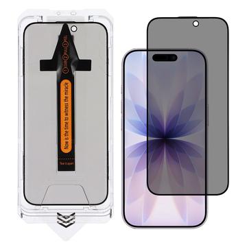 iPhone 17 Beskyttelsesglass med personvern med installasjonsverktøy - 9H - svart kant