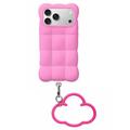 iPhone 17 Pro/18 Pro Cloud Puffer silikon-deksel - knallrosa