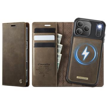 iPhone 17 Pro Caseme C49 2-i-1 avtakbar lommebokveske - MagSafe-kompatibel, RFID - Kaffe