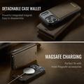 iPhone 17 Pro Caseme C49 2-i-1 avtakbar lommebokveske - MagSafe-kompatibel, RFID - Kaffe