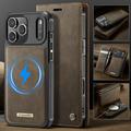 iPhone 17 Pro Caseme C49 2-i-1 avtakbar lommebokveske - MagSafe-kompatibel, RFID - Kaffe