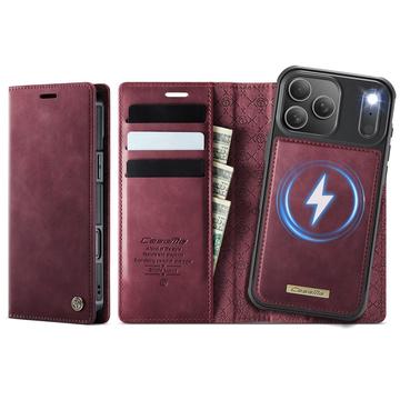 iPhone 17 Pro Caseme C49 2-i-1 avtakbar lommebokveske - MagSafe-kompatibel, RFID - rød