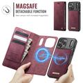 iPhone 17 Pro Caseme C49 2-i-1 avtakbar lommebokveske - MagSafe-kompatibel, RFID - rød