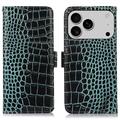 iPhone 17 Pro/18 Pro Crocodile Series Lommebok-deksel i Lær med RFID
