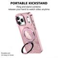 iPhone 17 Pro Glitter Hybrid-deksel med kickstand - MagSafe-kompatibel - Rosa