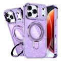 iPhone 17 Pro Glitter Hybrid-deksel med kickstand - MagSafe-kompatibel - Lilla