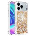 iPhone 17 Pro Glitter Quicksand TPU-deksel - Gullhjerter