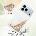 iPhone 17 Pro Glitter Quicksand TPU-deksel - Gullhjerter