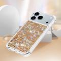 iPhone 17 Pro Glitter Quicksand TPU-deksel - Gullhjerter