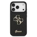 iPhone 17 Pro Guess Fixed Glitter 4G Metal Logo Deksel - Svart