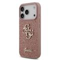 iPhone 17 Pro Guess Fixed Glitter 4G Metal Logo Deksel - Rosa