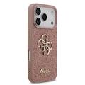 iPhone 17 Pro Guess Fixed Glitter 4G Metal Logo Deksel - Rosa