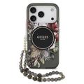 iPhone 17 Pro Guess IML Flowers-deksel med perlerem