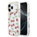 iPhone 17 Pro Guess IML Glitter Cherry Hybrid-deksel - MagSafe-kompatibelt - gjennomsiktig