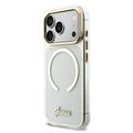 iPhone 17 Pro Guess IML Glitter Script Rem-deksel - MagSafe-kompatibel - gjennomsiktig