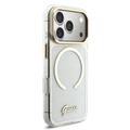 iPhone 17 Pro Guess IML Glitter Script Rem-deksel - MagSafe-kompatibel - gjennomsiktig