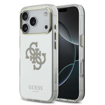 iPhone 17 Pro Guess Mirror 4G Glitter Logo Hybrid-deksel - MagSafe-kompatibel - Gull