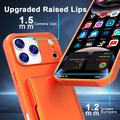 iPhone 17 Pro Hybrid-deksel med Speil og Kortholder - Oransje
