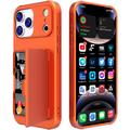 iPhone 17 Pro Hybrid-deksel med Speil og Kortholder - Oransje