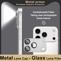 iPhone 17 Pro Imak Fullt deksel i metall og herdet glass kameralinsebeskyttelse - Sølv