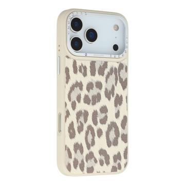iPhone 17 Pro Jaucase leopardprint magnetisk hybriddeksel - Hvit
