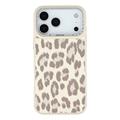 iPhone 17 Pro Jaucase leopardprint magnetisk hybriddeksel - Hvit