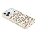 iPhone 17 Pro Jaucase leopardprint magnetisk hybriddeksel - Hvit