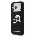 iPhone 17 Pro Karl Lagerfeld Double Heads MagSafe-deksel i flytende silikon - svart