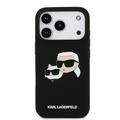 iPhone 17 Pro Karl Lagerfeld Double Heads MagSafe-deksel i flytende silikon - svart