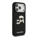 iPhone 17 Pro Karl Lagerfeld Double Heads MagSafe-deksel i flytende silikon - svart