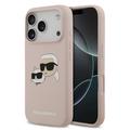 iPhone 17 Pro Karl Lagerfeld Double Heads MagSafe-deksel i flytende silikon - Rosa
