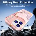 iPhone 17 Pro Luksuriøst Marmor Hybrid-deksel - Rosa / Gull