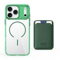 iPhone 17 Pro MagSafe-deksel med kortholder - grønn / gjennomsiktig