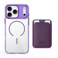iPhone 17 Pro MagSafe-deksel med kortholder - Lilla / gjennomsiktig