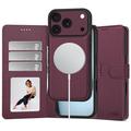 iPhone 17 Pro Max/18 Pro Max Tech-Protect 2-i-1 lommeboketui - kompatibel med Magsafe - Burgunderrød
