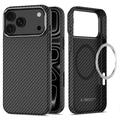 iPhone 17 Pro Max/18 Pro Max Tech-Protect Ion Carbon Plast-deksel - MagSafe-kompatibel - Svart / sølv