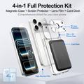 iPhone 17 Pro Max 4-i-1 MagSafe-beskyttelsessett med kortholder - gjennomsiktig / svart