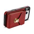 iPhone 17 Pro Max alt-i-ett-deksel med lommebok og stropp - rød