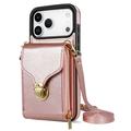iPhone 17 Pro Max Alt-i-ett-deksel med lommebok og stropp - Rosegull