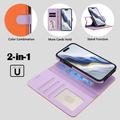 iPhone 17 Pro Max avtakbar lommebokveske med MagSafe, RFID-beskyttelse og håndrem - oransje / lilla