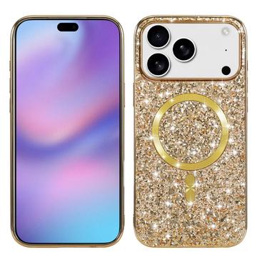 iPhone 17 Pro Max Galvanisert glitter-deksel - MagSafe-kompatibel - gull